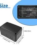 Black IP66 Weatherproof Outdoor Electrical Box Junction Enclosure Built Tough For Outdoors All Weather Ready ABS Plastic External Project Box 7 1/8 by 4 1/2 by 4 Inches 100 Pack, size view