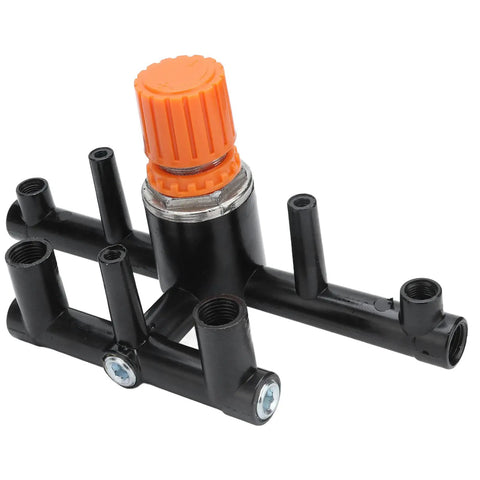 Nan Pressure Regulator Valve For Air Compressors And Small Pneumatic Systems with orange knob on black connectors