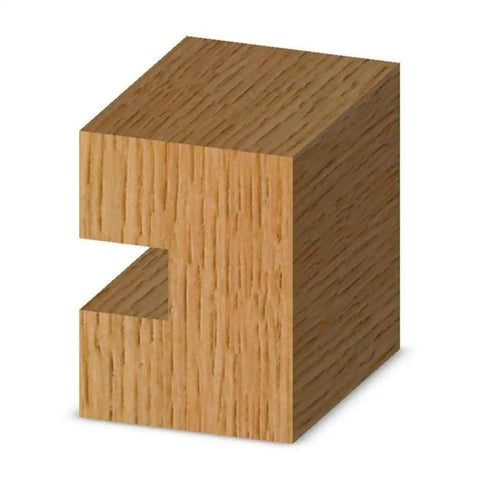 Wood sample cut with Straight Tongue And Groove Router Bit Set One And One Quarter Inch Diameter One Half Inch Shank Three And One Eighth Inch