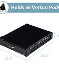 Modern Black Metal Vertuo Pod Storage Drawer For Coffee Machines Space Saving Capsule Organizer That Holds 50 Vertuo Pods