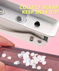 Heavy Duty Single Hole Puncher With One Quarter Inch Hole Twenty Sheet Capacity Metal Construction Skid Resistant Base Clean Paper Scrap Removal