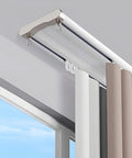 Heavy Duty Ceiling Curtain Track System For Home Office Hotel RV And School Double Rail Conjoined Track White Aluminum Alloy on window