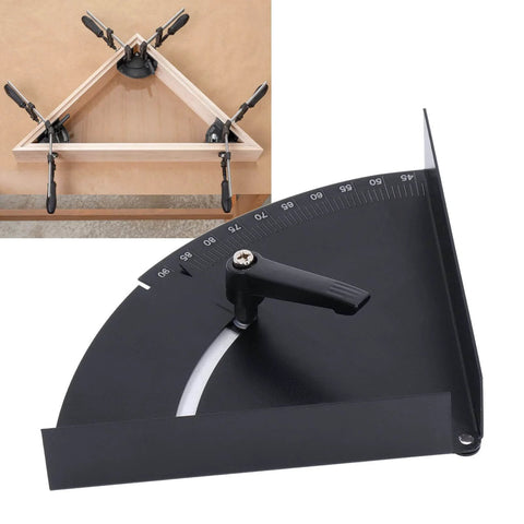 Handy Variable Angle Fixture For Woodworking Angle Clamp And Corner Fixer With Protractor 90 Degree Built Tough Black Finish Adjustable Screw Accurate Reading Easy To Use Woodworking Tool For Cabinets Frames And Fine Woodwork.
