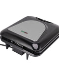 Heavy Duty 1400W Panini Press Grill With Nonstick Coating Hot Sandwich Maker compact design with stainless steel top.