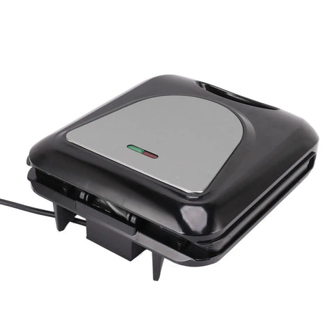 Heavy Duty 1400W Panini Press Grill With Nonstick Coating Hot Sandwich Maker compact design with stainless steel top.