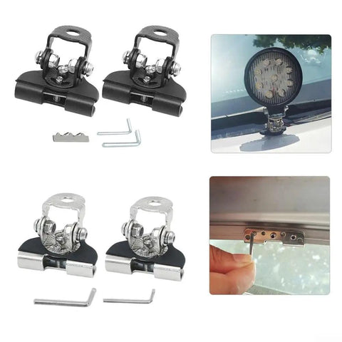 Hood Light Mounting Brackets 2-Pack Adjustable 304 Stainless Steel For Off-Road Truck SUV ATV LED Work Lights