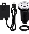 Sink Top Air Switch Kit For Garbage Disposal With Long Button Brushed Nickel Finish Stainless Steel Button Cover visible.