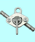 Three Sixteenth Inch Inline Fuel Shut Off Valve with clamps for mini bikes, ATVs, go karts, scooters, side view