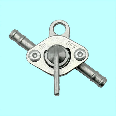 Three Sixteenth Inch Inline Fuel Shut Off Valve with clamps for mini bikes, ATVs, go karts, scooters, side view