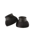 Pair Of Horse Bell Boots Rugged Rubber Overreach Protection For Horses Large Size Black Protective Equine Boot Set Built To Last Comfort And Quick Easy Fit