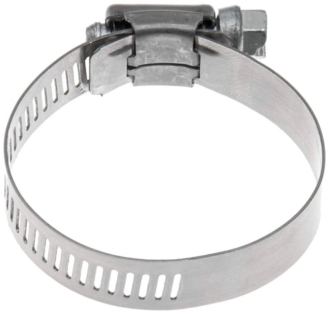 Gates 32032 hose clamp, metal band with slots and screw housing, front view