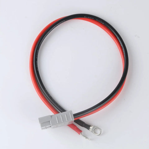 10AWG 50A Battery Cable With Quick Connectors For LiFePO4 Power, M8 Terminal, 12V DC High Current Lead Wire For Boat And RV, Durable Silver Plated Copper Terminals For Safe, Efficient Charging And Easy Hookup; red and black cable with plug
