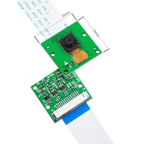 5MP Raspberry Pi Camera Module With 1080P HD OV5647 Sensor for Pi 5 4 3 B Plus A Series, fixed focus lens, green circuit board