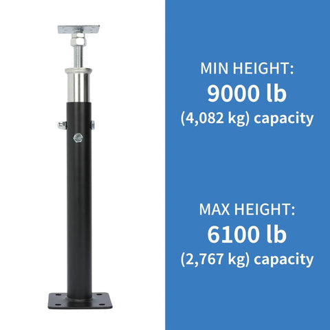 2 Piece Adjustable Steel House Jack Post For Foundation Leveling 19 To 36 Inch Extension with 4400 Pound Load Capacity