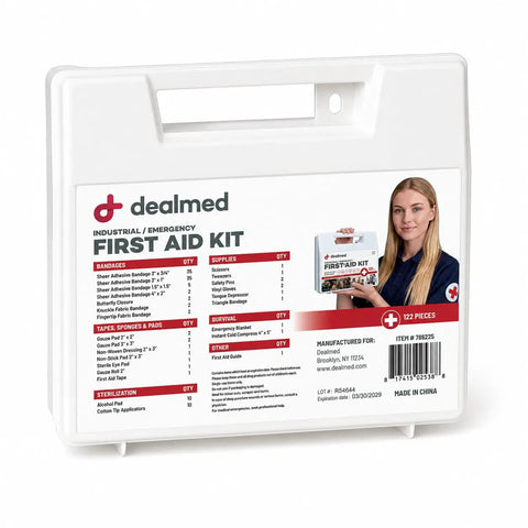 Heavy Duty 122 Piece First Aid Kit With Slick Rugged Carry Case For Home Jobsite And Tailgate Prep Must Have Emergency Medical Supplies Really Got Your Back