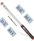 Digital Torque Wrench Half Inch Drive Beefy Pro Grade With Buzzer And LED Indicator, shown with digital display readings in Nm.