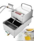 Heavy Duty 550W Commercial Fryer Filter Machine With 65L Capacity Tank, stainless steel oil filtration system with hose.