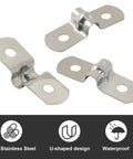 Heavy Duty 30 Pack M5 Screw Quarter Inch 304 Stainless Steel Rigid Pipe Straps Weather Resistant Wall Mount Cable Clamps, U-shaped design