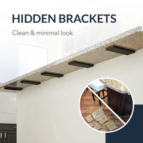 Hidden Countertop L Bracket For Overhang Support Beefy Heavy Duty Steel Granite Countertop Bracket Keeps Islands Secure