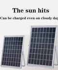 Solar Light Outdoor Garden Flood Light 150W 200W 300W Led Super Bright, solar panels charging efficiently on cloudy days.