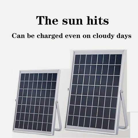 Solar Light Outdoor Garden Flood Light 150W 200W 300W Led Super Bright, solar panels charging efficiently on cloudy days.