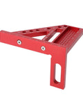 3D Multi Angle Measuring Ruler For Woodworking And Carpentry, Aluminum Alloy Square Protractor With 0 To 90 Degree Range in red