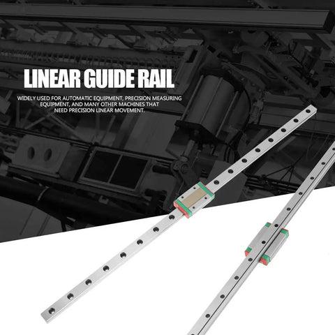 Compact MGN12H Miniature Linear Guide Rails 1pc Set, 450mm Long 12mm Wide With Sliding Block, industrial backdrop