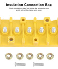 Heat Resistant 5 Pole E Bike Motor Controller Junction Box With Insulated Wire Organizer and 5 nuts, yellow color.