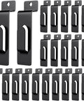 20 Pack Slatwall Notch Hooks Heavy Duty Pro Grade Metal Display Hangers for Slat Wall Panels Black Finish