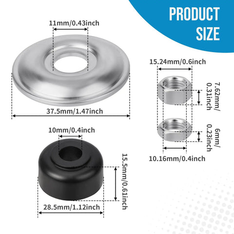 Shock Bushing Kit For Club Car DS Precedent 1982 Up And EZGO TXT Marathon 1989 Up Heavy Duty Plastic Bushings With Alloy Steel Spacers OEM 1011415 For Beefed Up Golf Cart Ride, size chart
