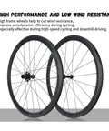 Ultra Light 700c Carbon Road Bike Wheels 38mm Clincher Set, Toray T700 Construction, Cassette Compatible, Black, V-Brake Ready