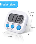 Bulk 12 Pack Digital Kitchen Timers With Magnetic Mounts, count up and countdown, large digits shown with size dimensions in inches