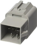 RY71T Ignition Relay For Cars And Trucks, Premium Aftermarket Replacement Module, Easy Install, Durable Electrical Relay For Reliable Engine Cranks, Fits Multiple Vehicles, Great Longevity And Performance. Gray plastic ignition relay connector, front view.
