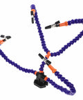 Third Hand Soldering Station and Tool Holder Blue, All In One Soldering Clamp Stand with flexible arms and adjustable clamps