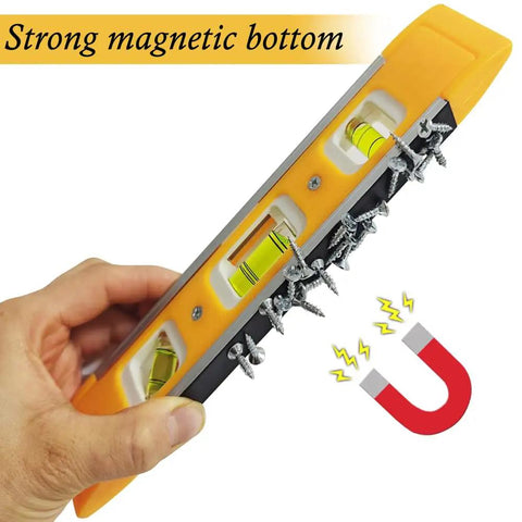 Rock Solid 9 Inch Torpedo Level With Strong Magnetic Edges And Shock Proof Aluminum Body Dead On Precision Bubble Vials Built Tough For Quick Layouts No Sweat Work Job Site Ready For Smart Builders