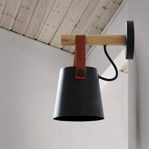 Plug In Wall Sconce Set Of Two For Bedroom Lighting With On Off Switch Black Wall Lamps With Wooden Arm Bedside Vanity Lights