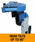 2 By 48 Inch Three Wheel Belt Grinder Cranks Out 3600 FPM To Polish Metal And Wood Like A Champ, head tilts up to 90 degrees.