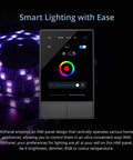 Two Channel WiFi Smart Wall Switch Panel With Touchscreen, Scene Modes, Temperature Sensor, Lights Control, And Seamless Voice Assistant Control