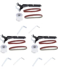 Garage Rat Approved Angle Grinder Belt Sander Adapter Heavy Steel Conversion Kit with sanding belts and hardware for tools.