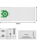 Type U Vacuum Bags 12 Pack For S7000 To S7999 Upright Vacuums With AirClean 3D Filtration, dimensions and detail view.