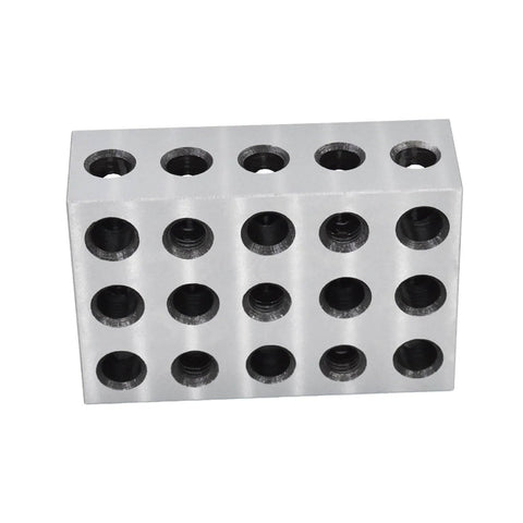 Front view of 2 Pack 2 4 6 Machinist Blocks With 23 Holes Matched Pair Precision Set Up Blocks For Milling Machines Ground On All Sides