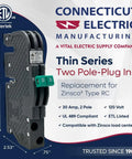Zinsco RC3830 Replacement Two Pole 30 Amp Thin Series Circuit Breaker For 240V Panels Newly Manufactured Gray ETL Listed