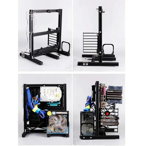 Beefy Open Air PC Frame Test Bench For ATX MATX ITX Builds, Aluminum DIY Chassis For Custom Water Cooling, Easy Assembly, fits components