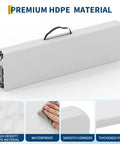 Go-To 6-Foot Folding Bench Two Pack Portable Plastic Outdoor Seating With Carry Handle and Lock All Weather HDPE closed view