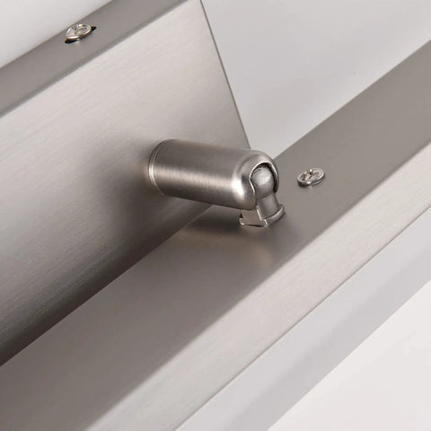 Close-up of 24 Inch Dimmable LED Vanity Light With Three Color Temperatures 3000K 4000K 5000K, brushed nickel backplate detail