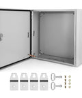 Tough As Nails 16 X 16 X 8 Inch Nema 4X Steel Electrical Box With IP66 Weatherproof Shield and Heavy Duty Lock interior view with accessories