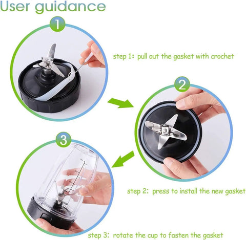 User guidance for installing Pack Of 2 Extractor Blade Assembly With 7 Fins And Rubber Gasket Replacement Parts For High Speed