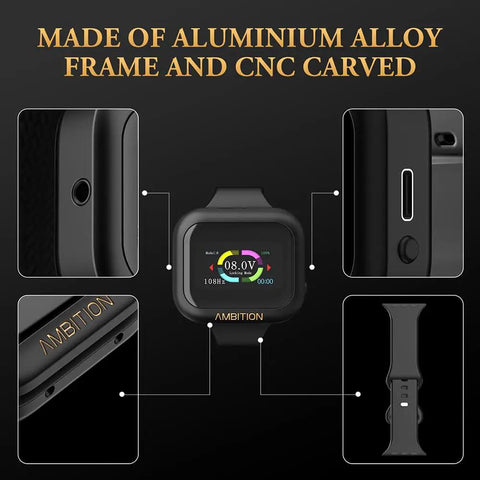 Touch Screen Tattoo Power Supply With 1600mAh Battery And LCD Display, Lightweight Aluminum Frame, Silicone Wristband, Portable Ready Pack For Rotary Tattoo Machines, Perfect For Outdoor Sessions, black aluminum alloy frame with LCD screen