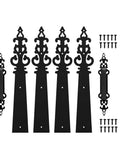 Metal Garage Door Decorative Hardware Hinges Carriage House Accents Screw Mounted 6 Piece Set Black Braided Style