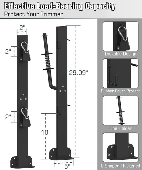 Two Place Weed Eater Rack For Open Trailer With Lockable Hasp Mount On Landscape Trailer Enclosed Trimmer Rack Carrier